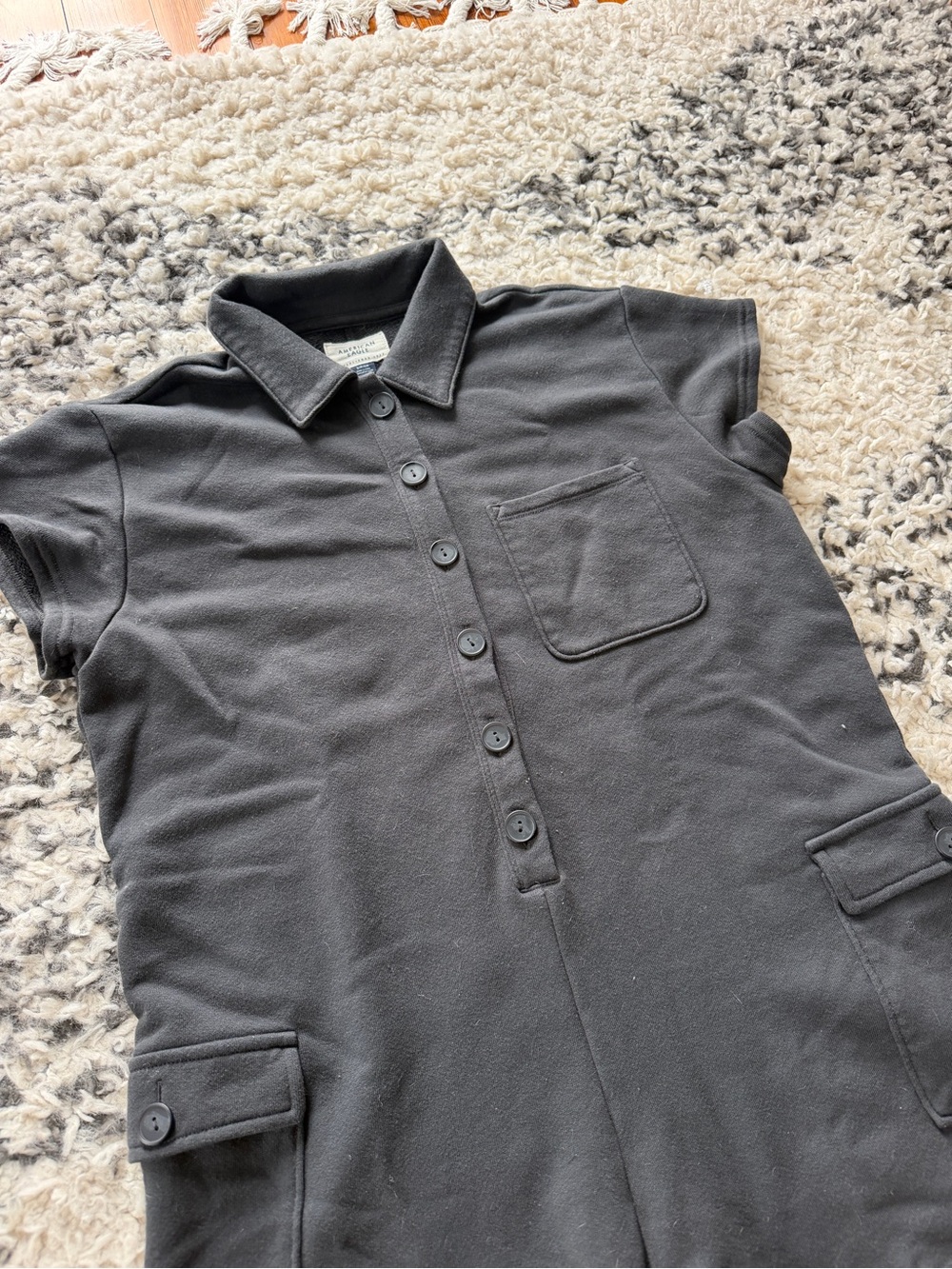 American Eagle Outfitters Black Short-Sleeve Romper - Picture 2 of 2